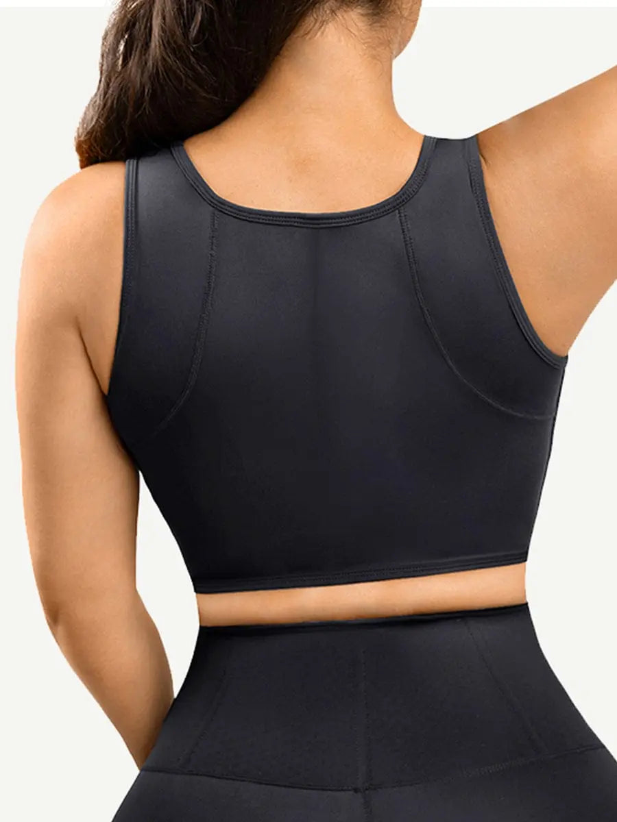 Zipper Sports Shockproof Bra Crop With Four steel Boning