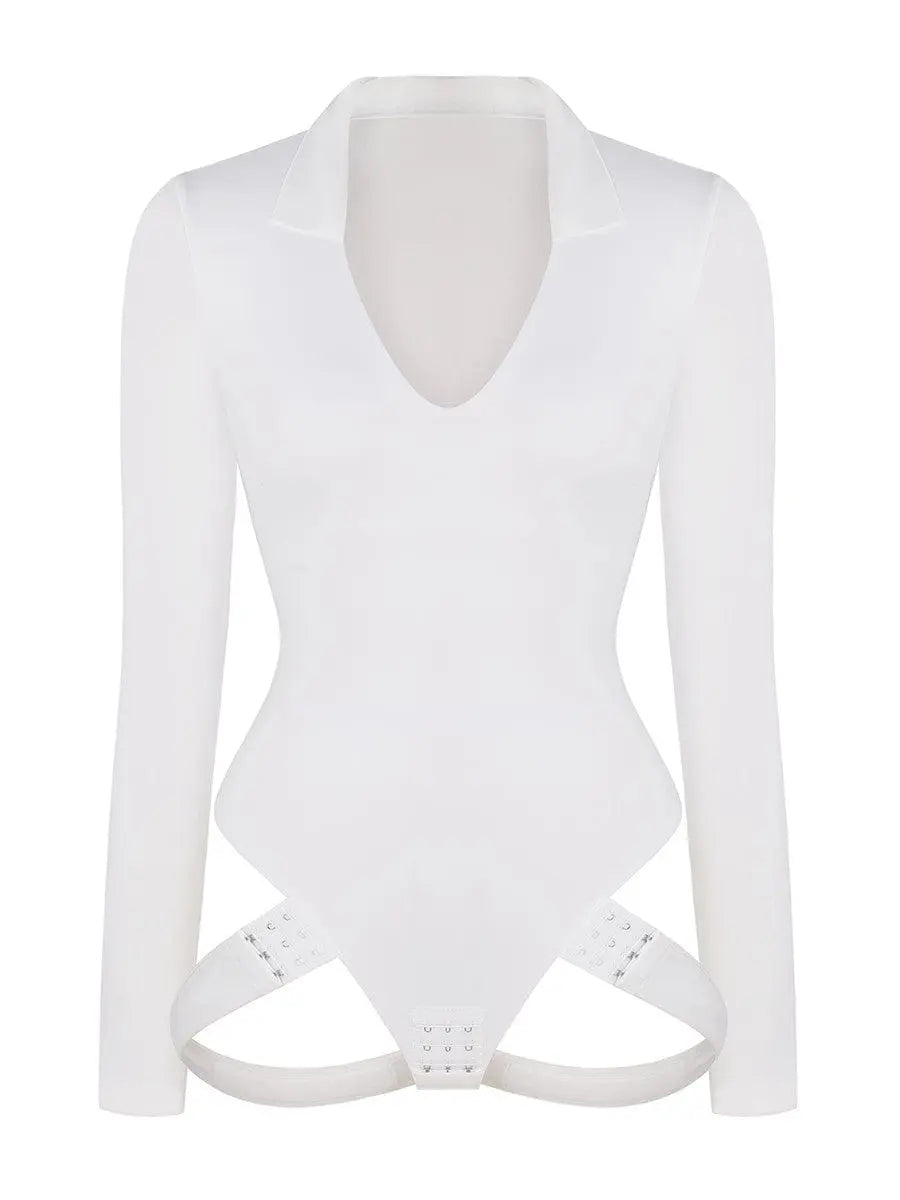 Wholesale Deep V Neck Butt Lifting Shapewear Abdomen Shaping Thong Bodysuit
