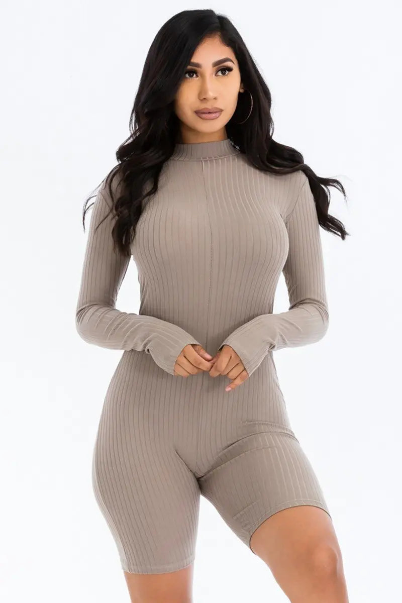 “Jasmine “ Ribbed Knit Romper - THE BODY FIX