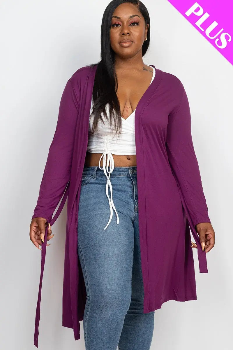“ Marcia ” Sleeves Belted Cardigan - THE BODY FIX