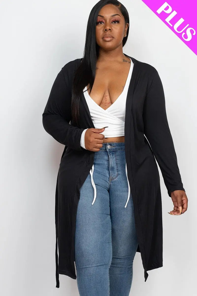 “ Marcia ” Sleeves Belted Cardigan - THE BODY FIX