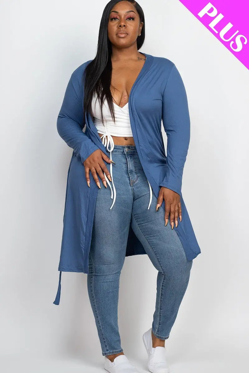 “ Marcia ” Sleeves Belted Cardigan - THE BODY FIX