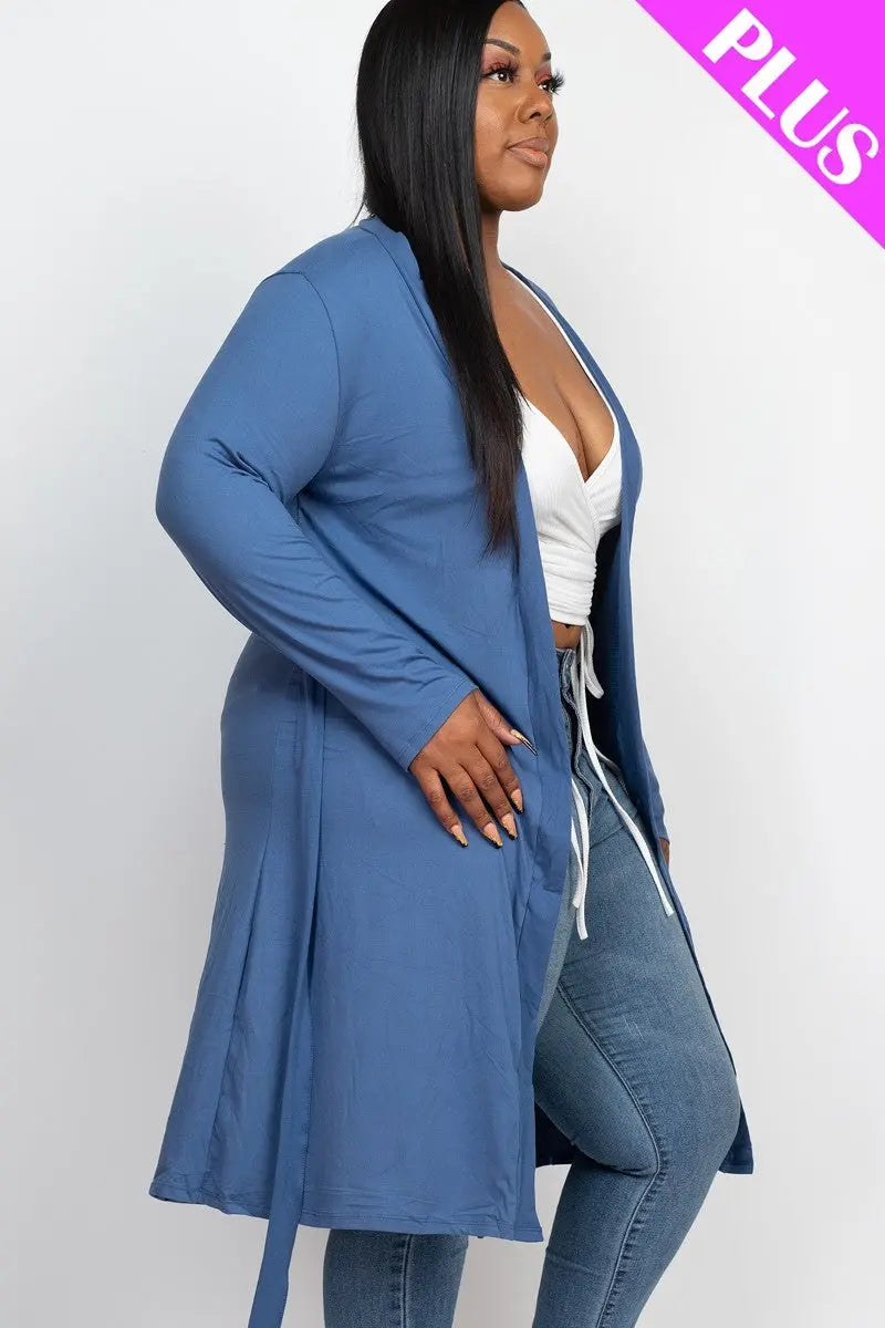 “ Marcia ” Sleeves Belted Cardigan - THE BODY FIX