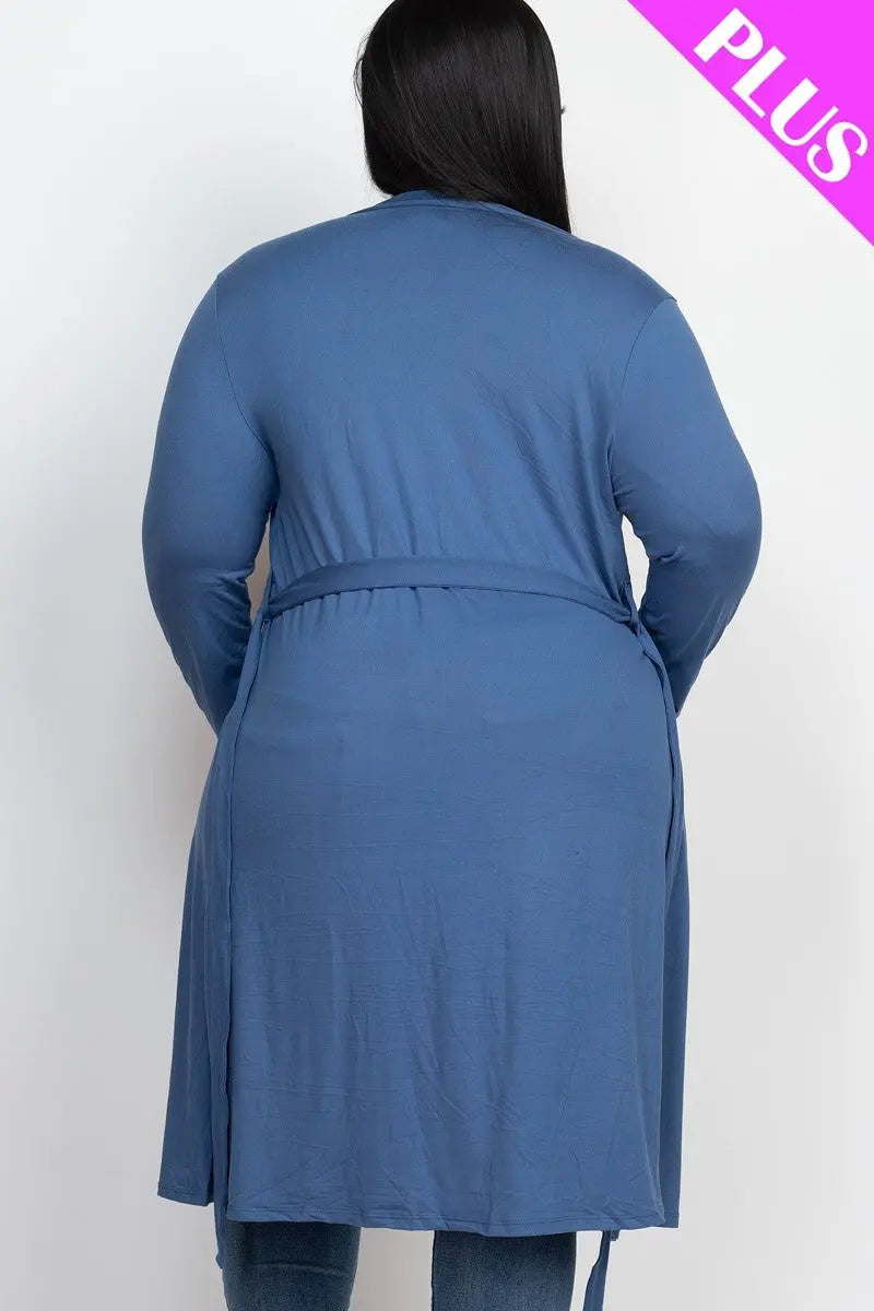 “ Marcia ” Sleeves Belted Cardigan - THE BODY FIX
