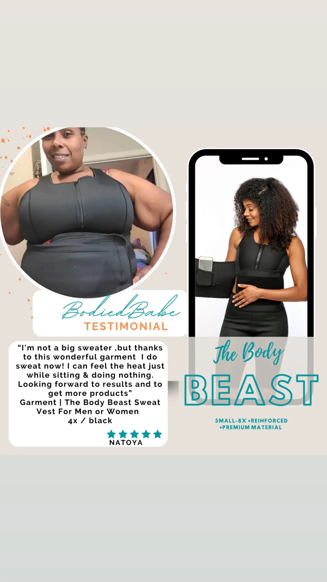 THE BODY BEAST SWEAT VEST FOR MEN AND WOMEN & Mr B's Hot Cream shopthebodyfix